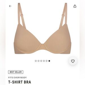 Skims Fits Everybody T-Shirt Bra Clay 36C